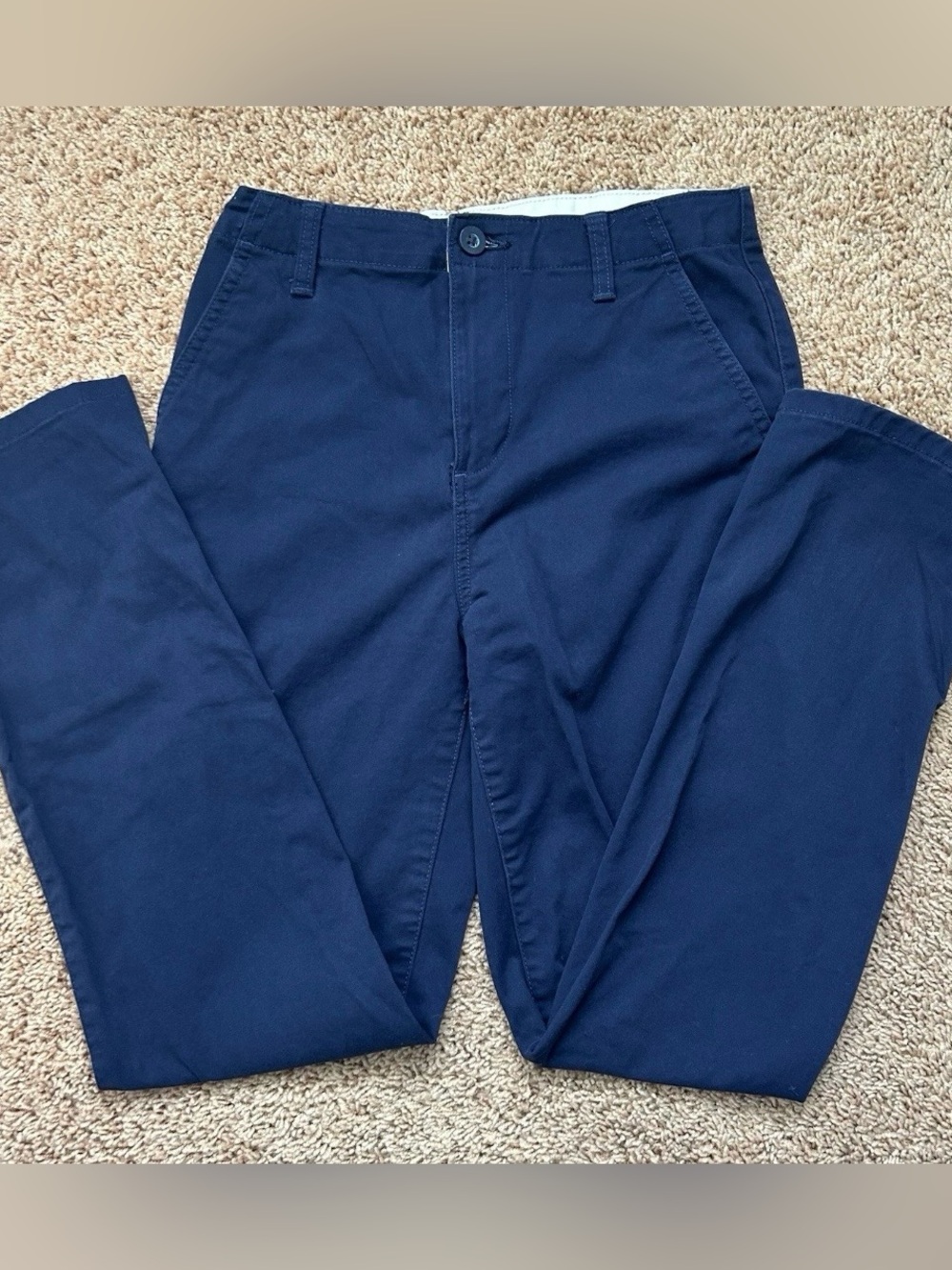 GAP KIDS Navy Flat Front Cotton Stretch Twill Adjustable Pant Classic Boys 14